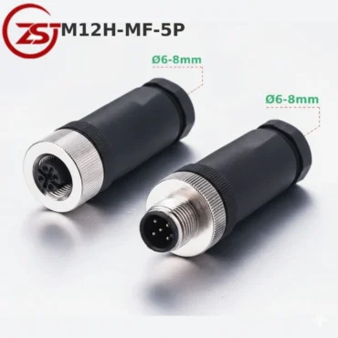 Đầu nối cảm biến M12 5 chân chống nước IP67 A-Code ZSJ M12H-MF-5P - Phụ Kiện Điện Tử.Com.vn Đầu nối cảm biến M12 5 chân chống nước IP67 A-Code ZSJ ~ Kiểu dáng: Đầu nối đực+cái M12H-MF-5P, Đường kính dây: Ø6-8mm(PG9)