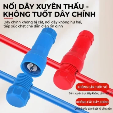 Đầu nối nhanh dây điện phân nhánh chữ T không cần tuốt vỏ
