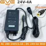 Nguồn DC 24V chính hãng GVE Guanyuda GM96-240400-D~ Nguồn ra dc: 24V-4A