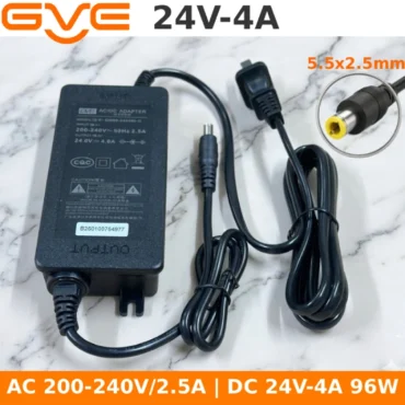Nguồn DC 24V chính hãng GVE Guanyuda GM96-240400-D~ Nguồn ra dc: 24V-4A