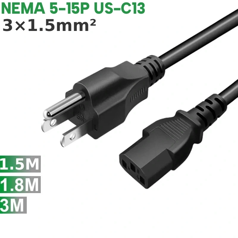 Cáp nguồn 3 chân Nema 5-15P sang C13