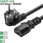 Cáp nguồn EU CEE 77- IEC320 C13 3x1.0mm 3