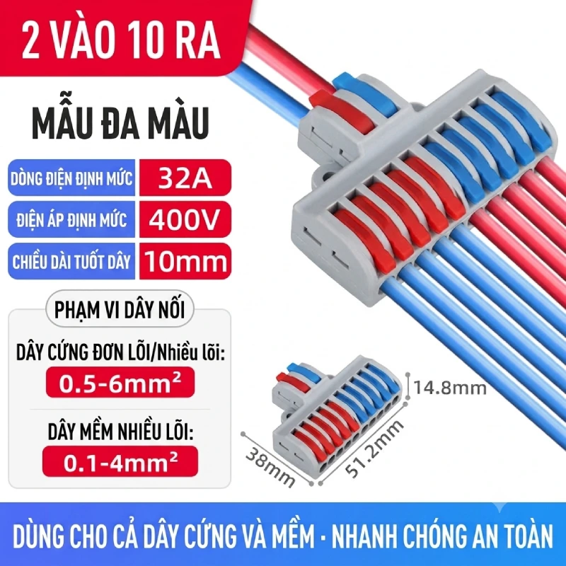 Cầu nối điện nhanh 2 ra 10 SPL-102
