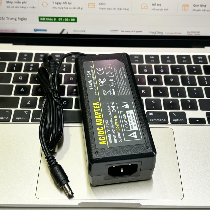 Nguồn DC Adapter 48V-3A YU480 7 Nguồn DC Adapter 48V-3A YU480 7