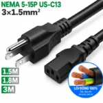 Cáp nguồn 3 chân Nema 5-15P sang C13 0