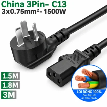 Cáp nguồn 3 chân chéo C13 3x0.75mm 00