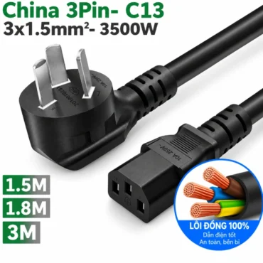 Cáp nguồn China 3Pin- IEC320 C13 3x1.5mm 0