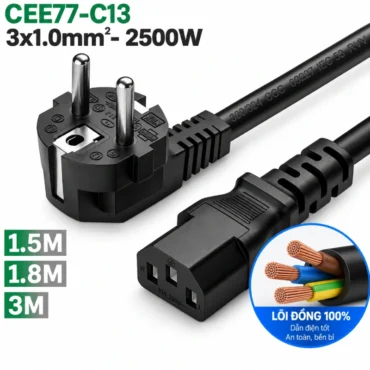 Cáp nguồn EU CEE 77- C13 3x1.0mm 0