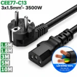 Cáp nguồn EU CEE 77- C13 3x1.5mm 00