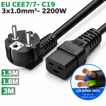 Cáp nguồn EU- IEC320 C19 3x1.0mm 0