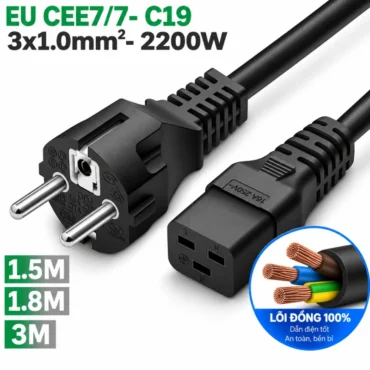 Cáp nguồn EU- IEC320 C19 3x1.0mm 00