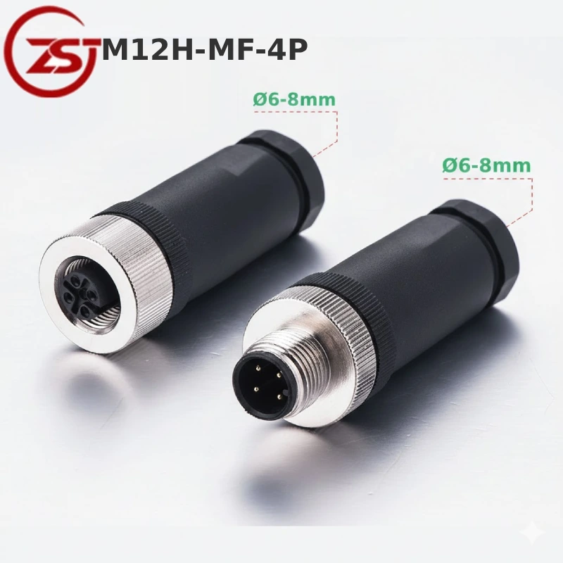 Đầu giắc nối cảm biến chống nước IP68 ZSJ M12H-MF-4P PG9