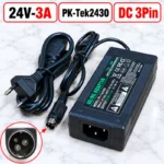 Nguồn DC Adapter 24V 3A Pk-Tek2430 chân DC 3pin 0